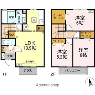 クレアトールK I【102号室】の間取り