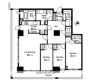 パークタワー芝浦ベイワード アーバンウイング【27階】の間取り