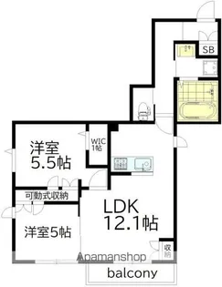WOOD BELL下高井戸【2階】の間取り