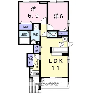 ピースフル ライフ【1階】の間取り