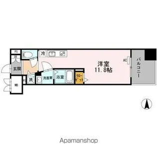 名駅アイサンメゾン【6階】の間取り