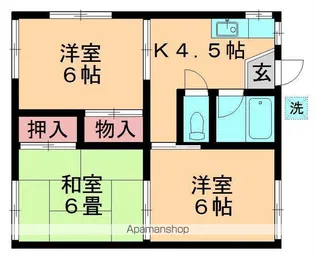 第1殿台ハイツ【105号室】の間取り