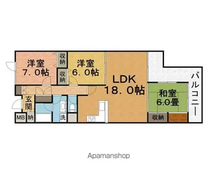 グレインヂ泉丘【1階】の間取り