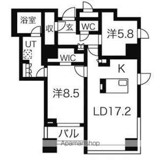 プライムメゾン大通公園【14階】の間取り