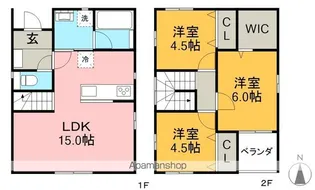 高知県高知市新本町2丁目【一戸建】の間取り