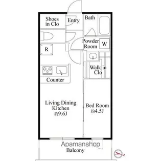 東京都中野区東中野1丁目【マンション】の間取り