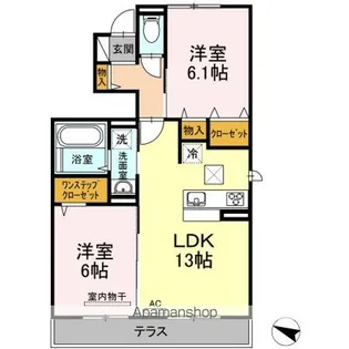 アーク伊都の杜【A101号室】の間取り