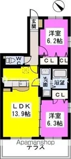 プライムコート大野城【3階】の間取り