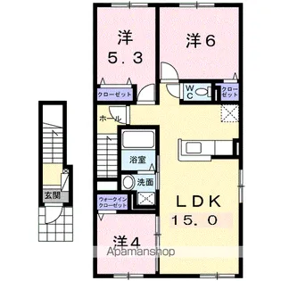 YHアジュール コリーヌ【2階】の間取り
