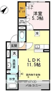 フローラルコート石川【1階】の間取り