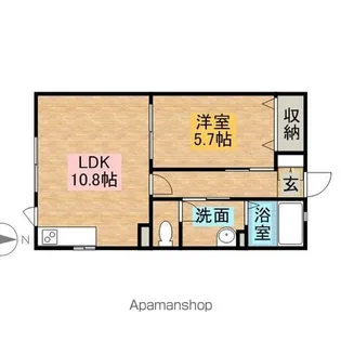 パレス花梨D【101号室】の間取り