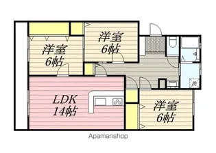 コーポ三美【4階】の間取り