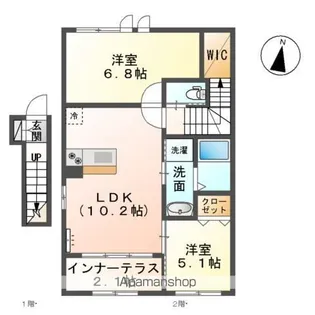 アールUⅡ【2階】の間取り