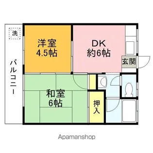 木下稲荷コーポ【201号室】の間取り