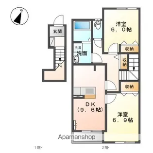 オーシャンビュー 緑ヶ丘【203号室】の間取り
