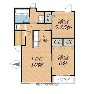 ラ ポレール新緑S【1階】の間取り