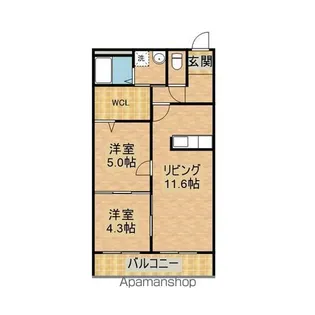 ウェストウッドヒルズ下沢【305号室】の間取り