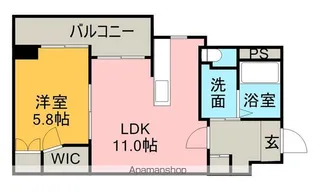 西蟹屋K.K【804号室】の間取り