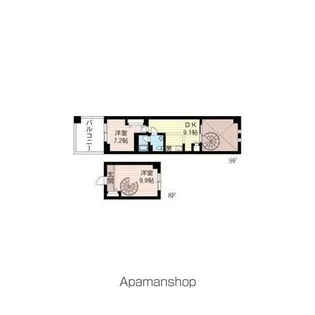 レジデンスシャルマン月島【8階】の間取り