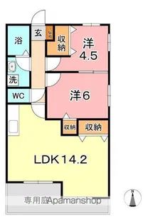 テラス ハマ B【1階】の間取り
