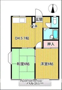 ブルーミング岩沼【201号室】の間取り