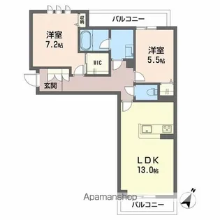 シャーメゾン ブロート【2階】の間取り