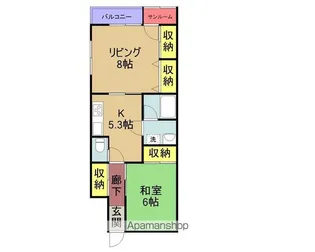 ブルーハウス【A号室】の間取り