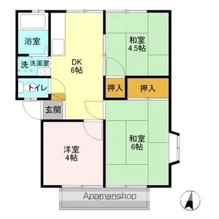 山口コーポ【1階】の間取り