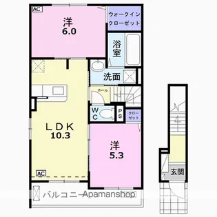 岐阜県岐阜市茜部本郷3丁目【アパート】の間取り