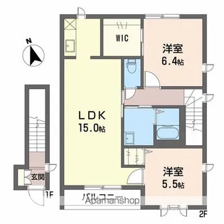 ストロベリーフィールズ【F201号室】の間取り