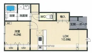 ペリドートA棟【102号室】の間取り