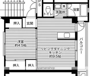 ビレッジハウス竹原2号棟【502号室】の間取り