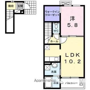 ジュエリースターA【2階】の間取り