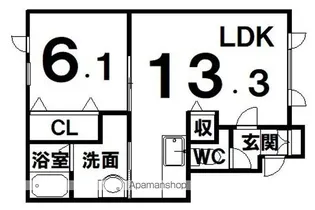OAKⅨ【102号室】の間取り