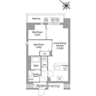 コンフォリア・リヴ豊洲キャナル【2階】の間取り