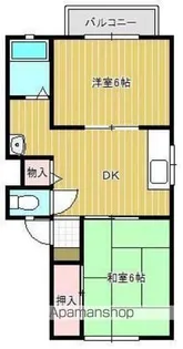 コーポサンシャインA棟【202号室】の間取り
