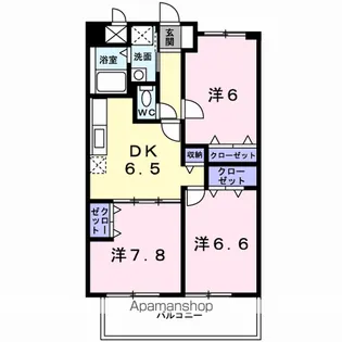 長野県長野市中御所1丁目【マンション】の間取り