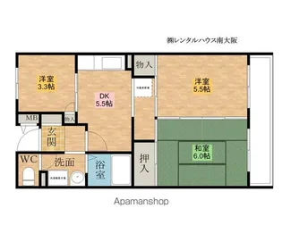 アンド・ユー岸和田【4階】の間取り