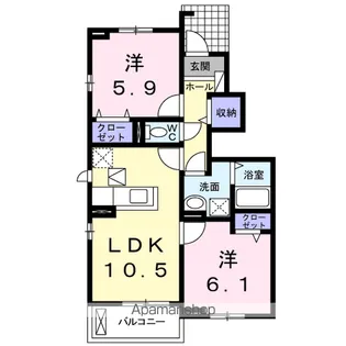 アルコバレーノ【1階】の間取り