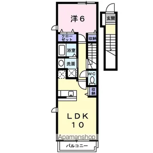 リヴァーイン ノマ【2階】の間取り