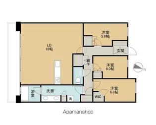 パークホームズ仙台定禅寺通【18階】の間取り