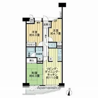 ライオンズガーデン大宮・大和田公園【408号室】の間取り