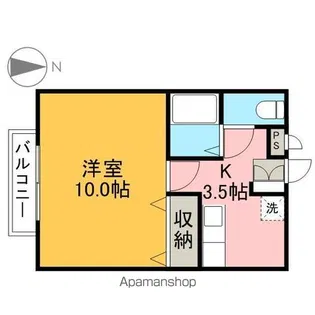 ヴィラマンション竹下【1階】の間取り