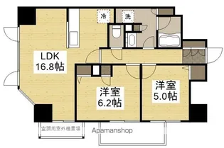 ライオンズタワー岡山表町【11階】の間取り