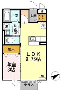 スリーエイト扇【1階】の間取り