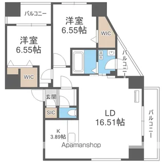 ウェルズN5【10階】の間取り