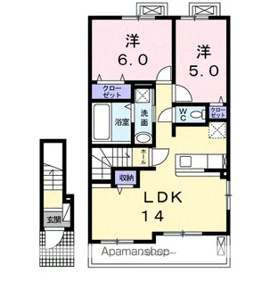 レフィナードA【2階】の間取り