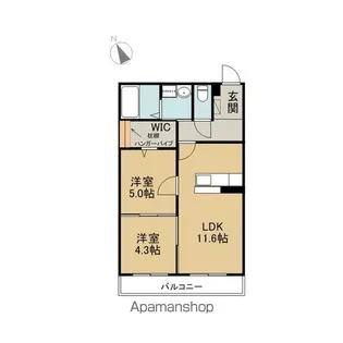 リアンジュ伏見【1階】の間取り