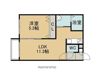 UNISON千歳(ユニゾンチトセ)【102号室】の間取り