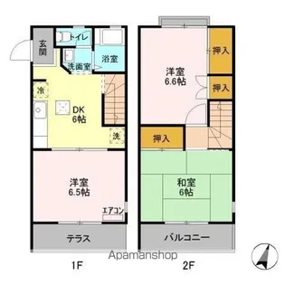 千葉県市原市君塚3丁目【テラスハウス】の間取り